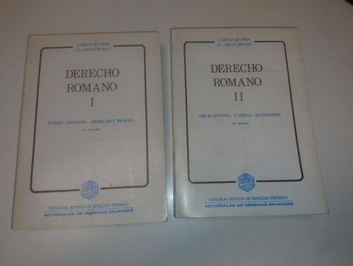 Portada del libro de Derecho romano (tomos I y II)
