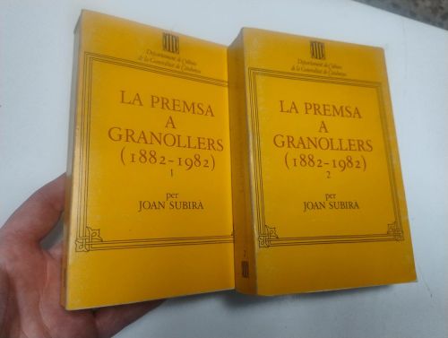 Portada del libro de La premsa a Granollers (1882-1982). 2 volums