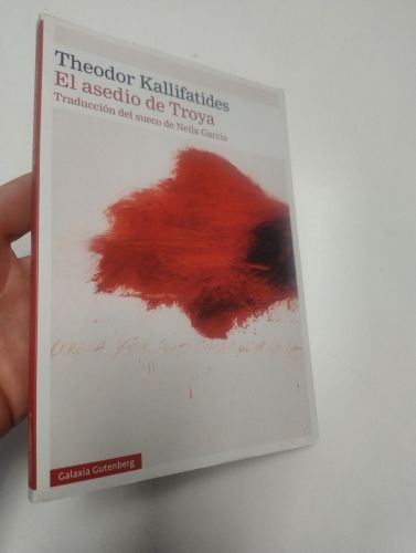 Portada del libro de El asedio de Troya (dedicado por el autor)