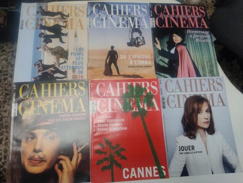 Portada del libro de Lote 11 revistas Cahiers du Cinéma. Año 2016 completo.