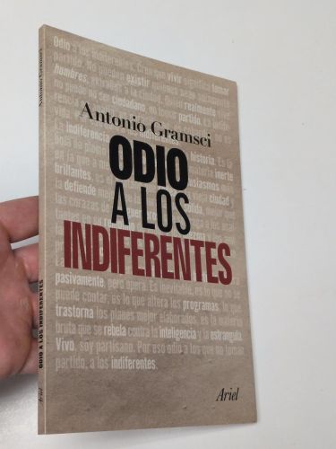 Portada del libro de Odio a los indiferentes