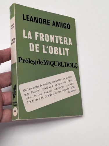 Portada del libro de La frontera de l'oblit (1ª edición. Dedicat per l'autor)