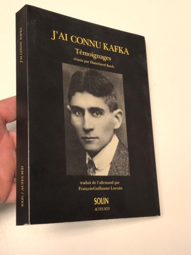 Portada del libro de J'ai connu Kafka