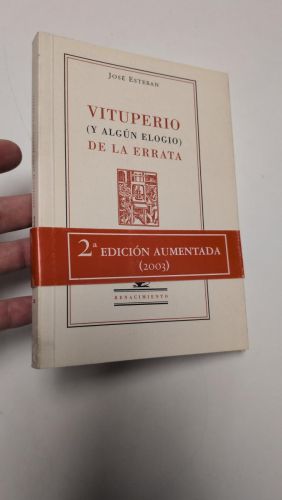 Portada del libro de VITUPERIO (Y ALGUN ELOGIO) DE LA ERRATA
