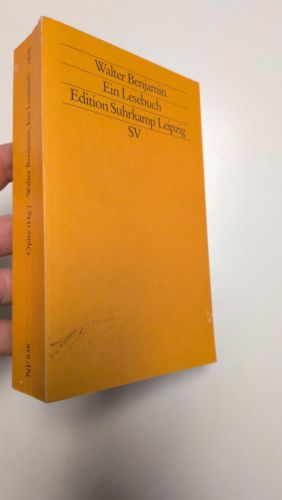 Portada del libro de Walter Benjamin. Ein Lesebuch