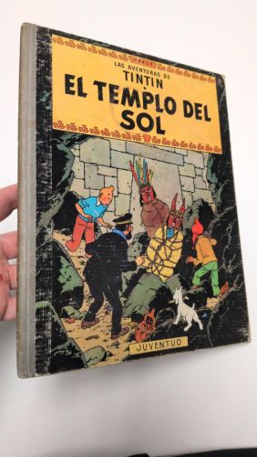 Portada del libro de El templo del sol. Las aventuras de Tintín. 